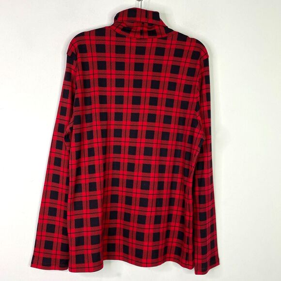 New Karen Scott Buffalo Tartan Plaid Turtleneck Top Women's Size Large - Picture 8 of 9